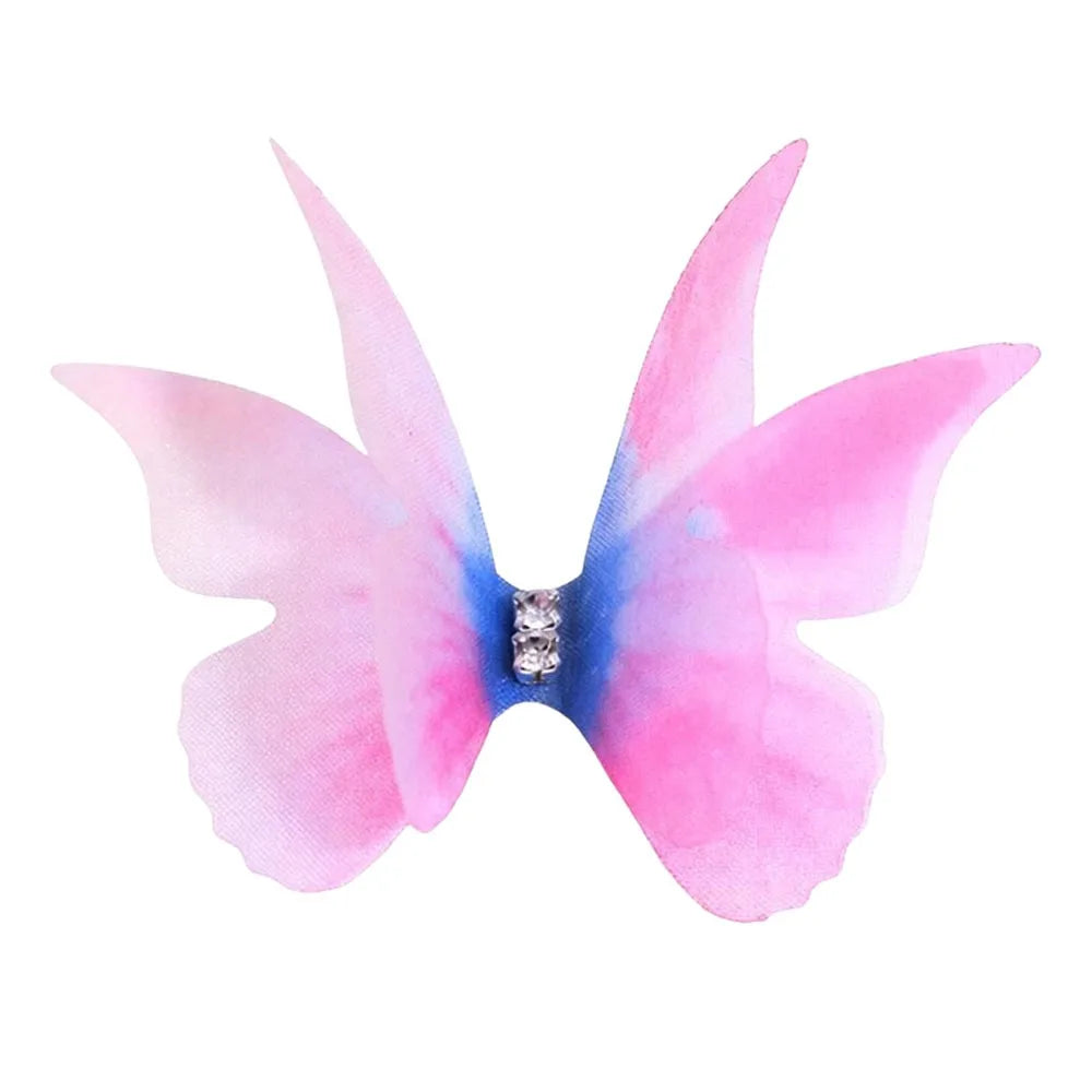 50-Pack 3D Organza Butterfly Appliques – Colorful Mesh Patches