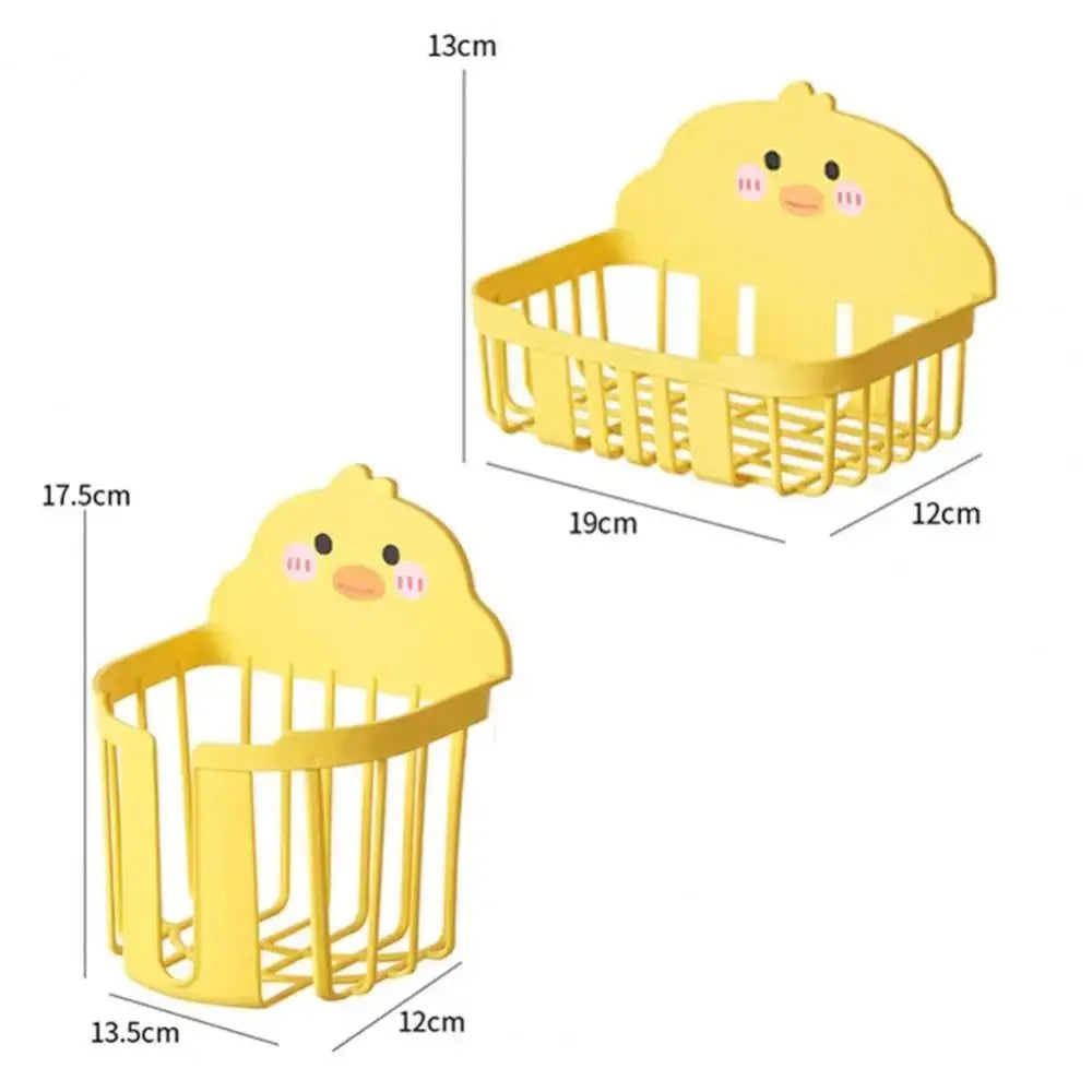 Yellow Duck Wall-Mounted Tissue Holder – No Drill Storage Rack