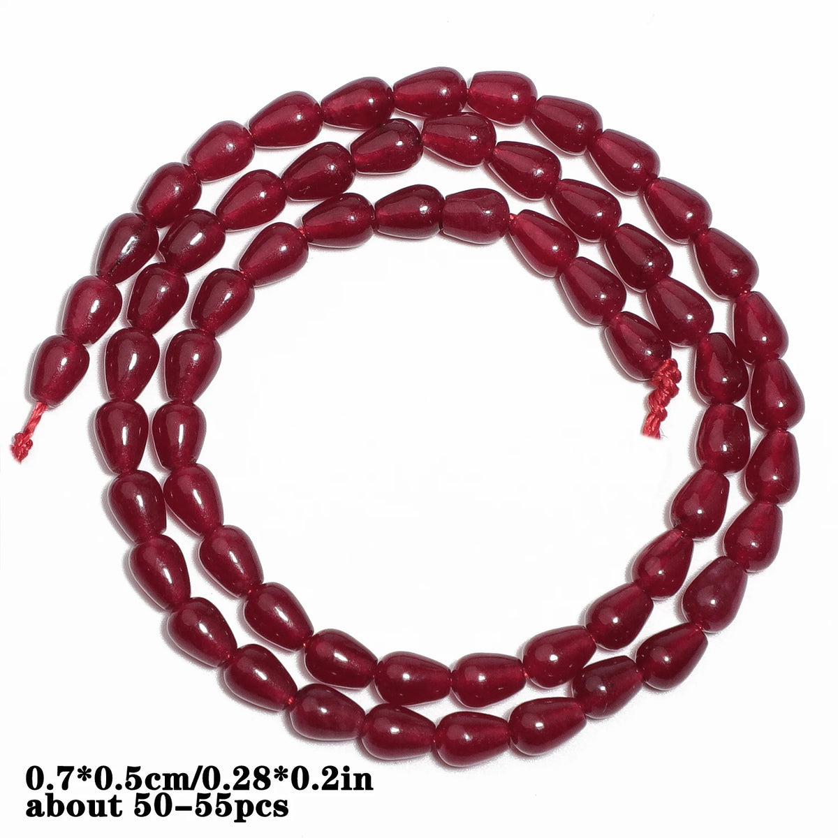 Red Chalcedony Stone Beads – Droplet, Square & Round DIY Jewelry