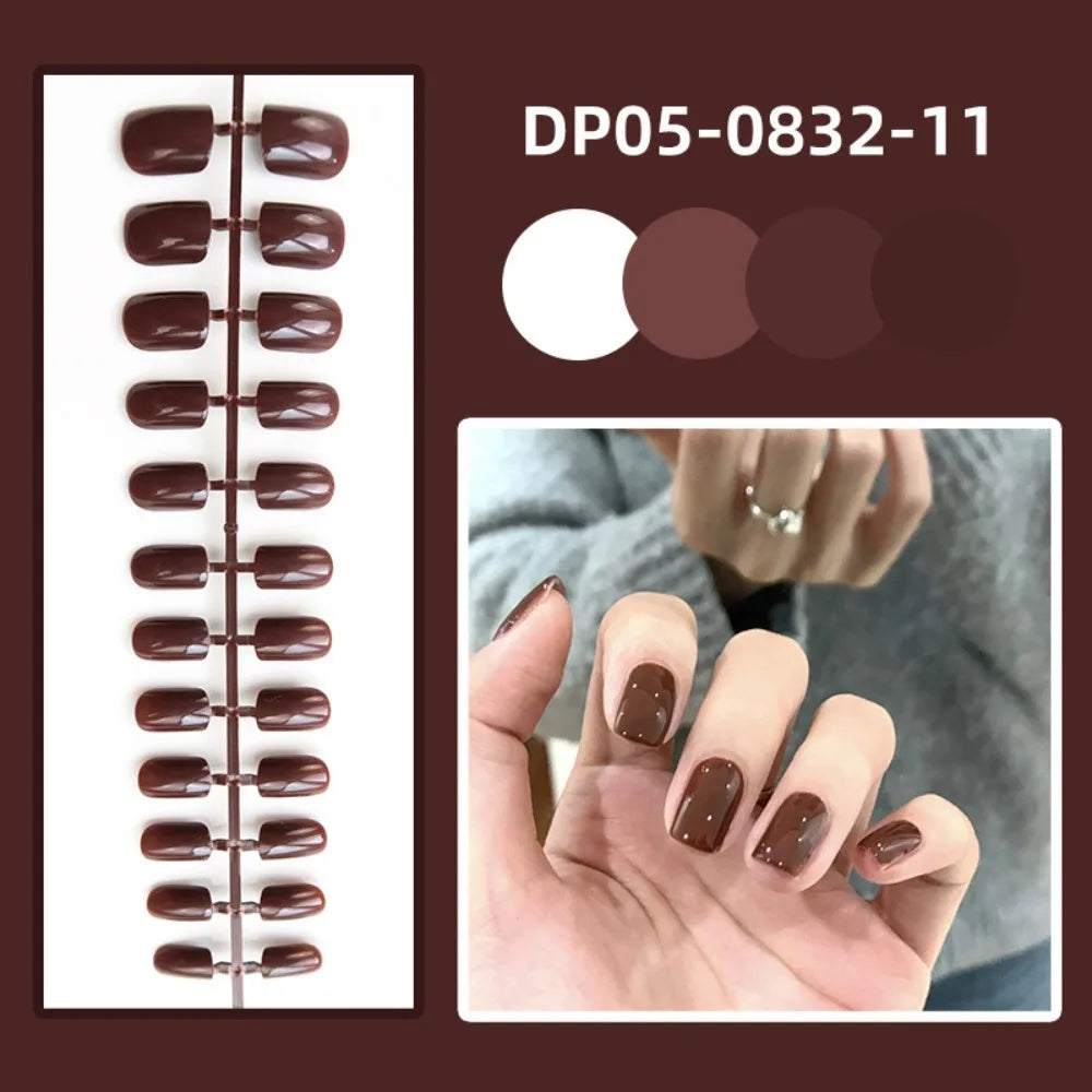 24-Pack Short Square Press-On Nails – Full Cover Solid Color