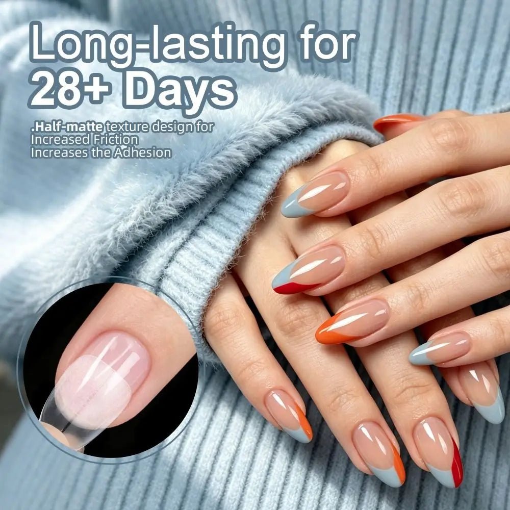 240Pcs Short Almond Soft Gel Nail Tips – 12 Sizes Full Cover