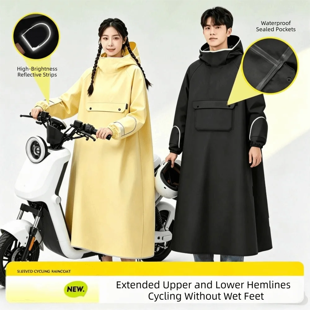Waterproof Hooded Rain Poncho – Oxford Cloth Cycling Raincoat