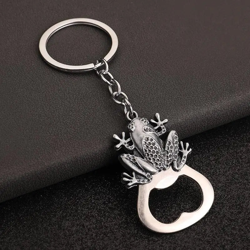 Vintage Animal Keychain Bottle Opener – Wolf Lion Turtle Frog