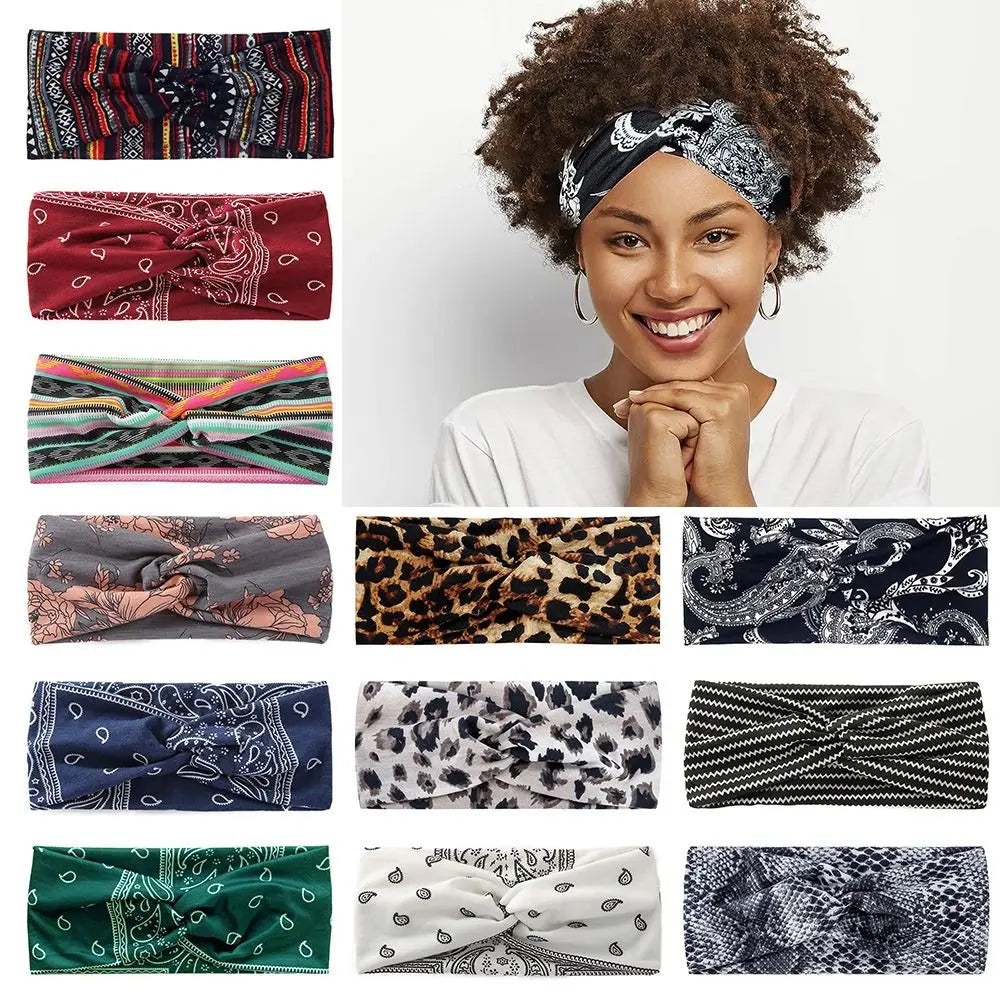 Women's Stretchy Twisted Headband – Non-Slip Yoga Sport Wrap