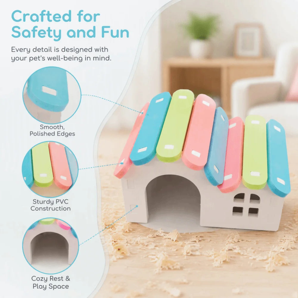 PVC Hamster House Hideout – Durable Small Animal Shelter