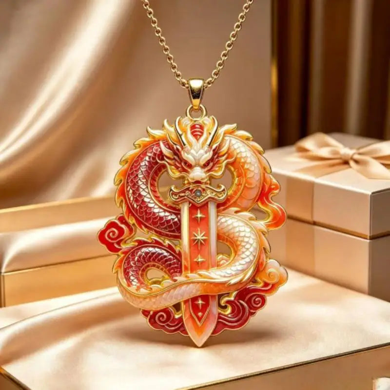 Nine Tailed Fox Enamel Pendant Necklace | Chinese Mythology