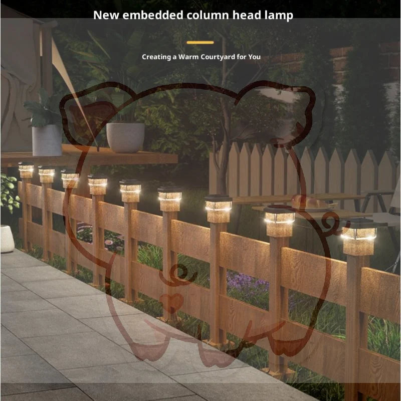 Solar LED Post Cap Light IP65 Waterproof Outdoor Fence Decor