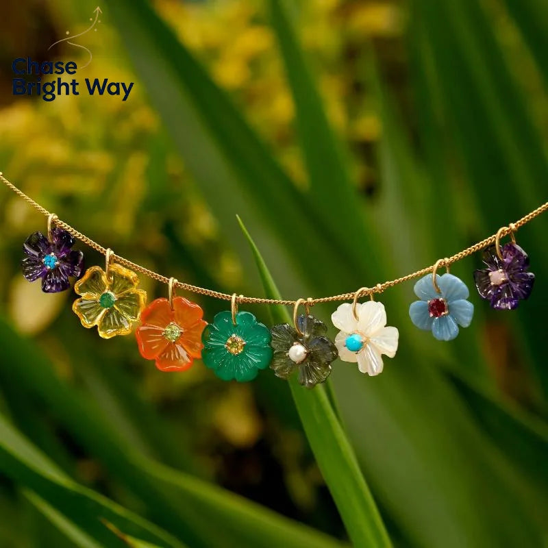 Resin Flower Zircon Charm Pendant – Colorful DIY Jewelry