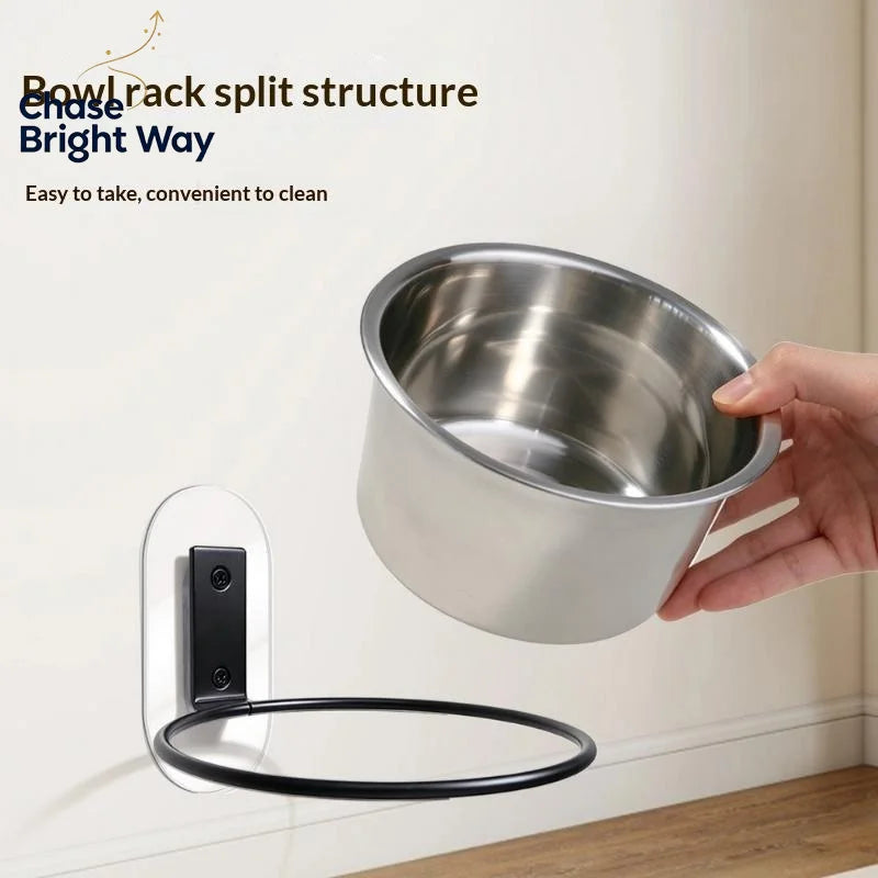 Wall Mounted Pet Bowl – No-Drill Stainless Steel Feeder