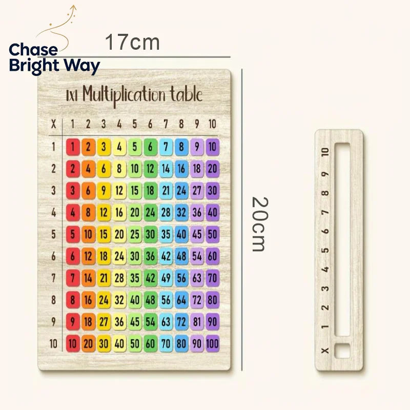 Colorful Wooden Multiplication Table Board – Math Learning Tool