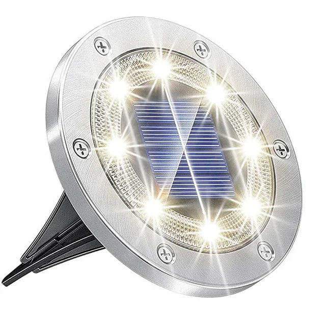 Solar LED In-Ground Garden Lights – IP65 Waterproof, 12 LEDs
