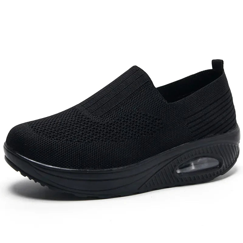Women's Platform Slip-On Sneakers | Air Cushion Wedge Shoes