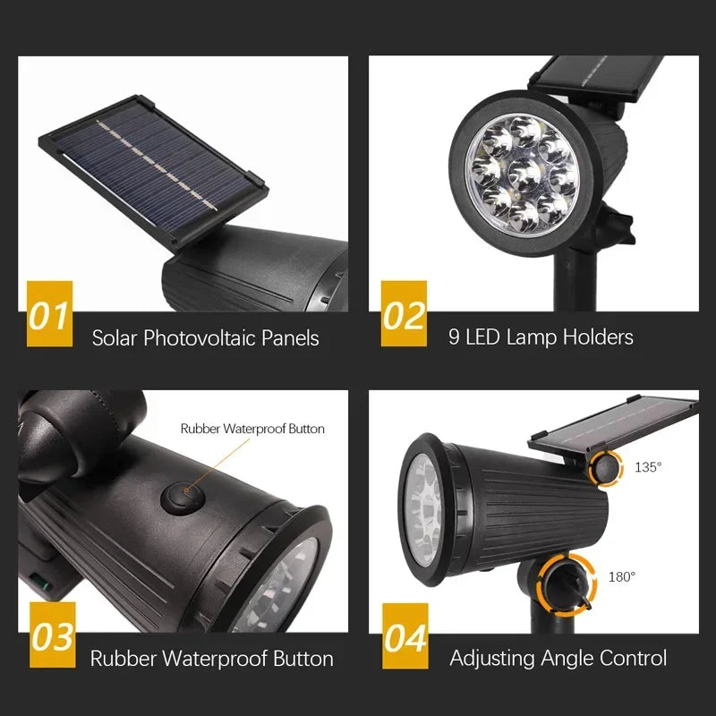 Solar Inground LED Landscape Light – IP65 Waterproof Dimmable