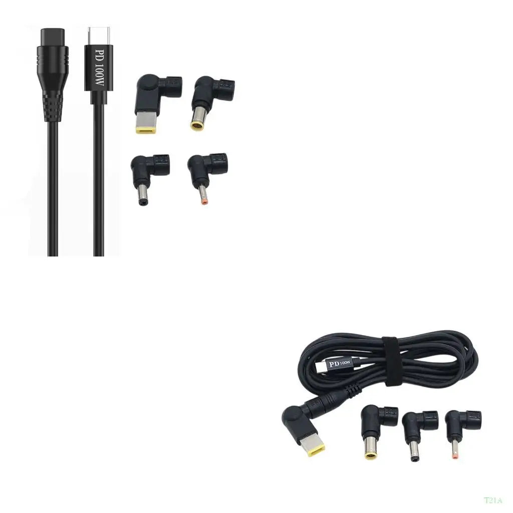 USB-C 100W Laptop Charging Adapter Cable with 4 Barrel Tips