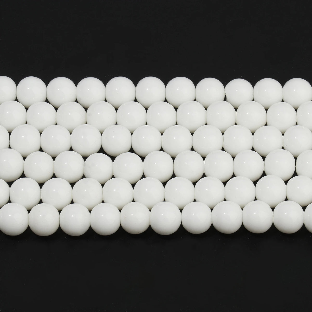 White Onyx Natural Stone Round Beads for Jewelry Making 4–12mm