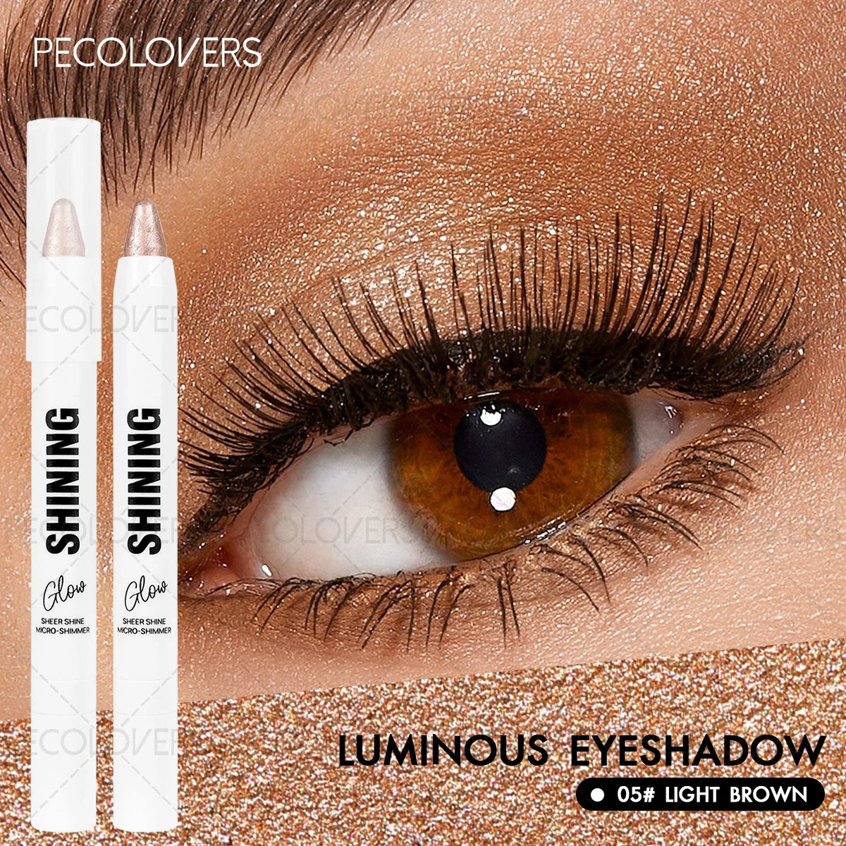 PECOLOVERS Shimmer Eyeshadow Stick – Waterproof Long-Lasting