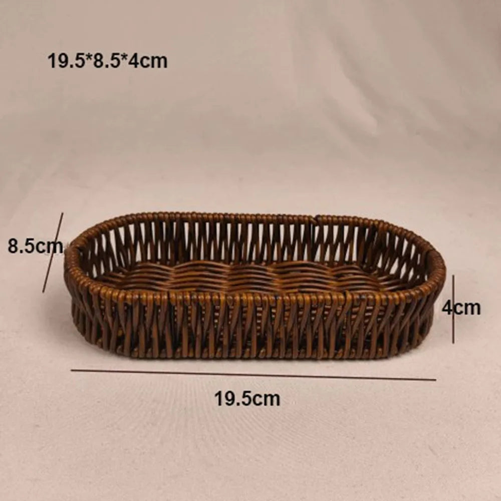Handwoven Wicker Serving Basket – 6 Styles Bread & Fruit