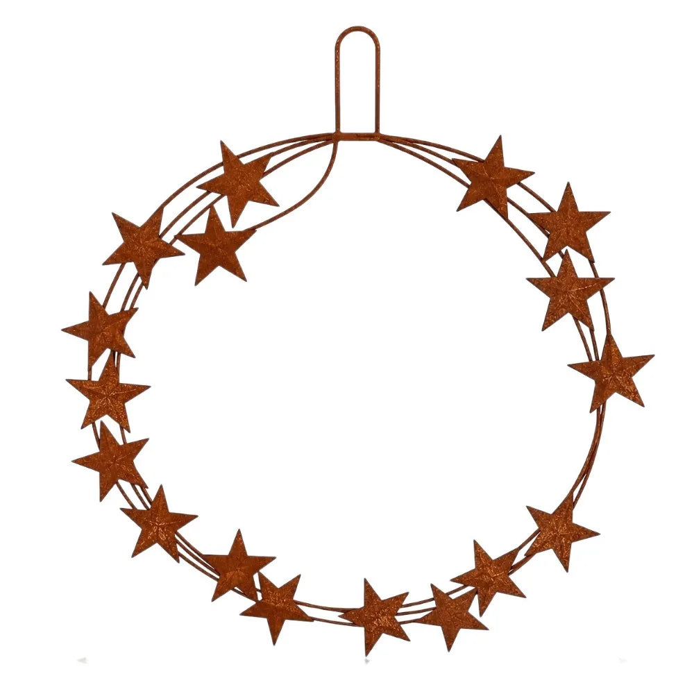 Rustic Metal Star Hanging Wreath – Iron Door & Fence Décor