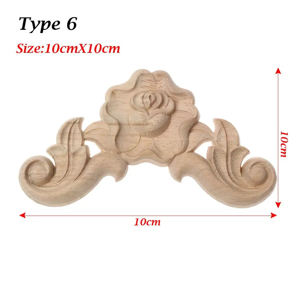 Wood Carved Rose Flower Applique – DIY Furniture & Home Decor