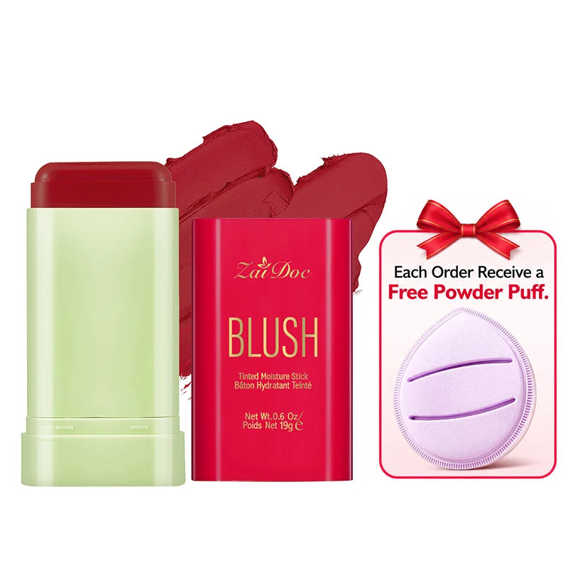 ZaiDoc Blush Stick Set – 9 Matte Shades with Puff Applicator