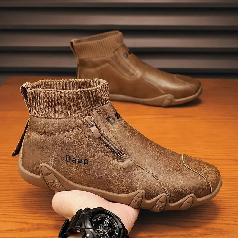 LEDP Men's High-Top Ankle Boots – Non-Slip Outdoor Work Shoes