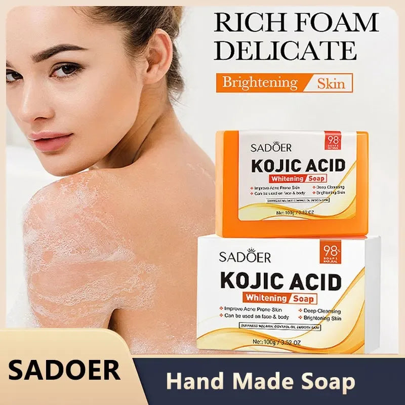 Sadoer Kojic Acid Facial Soap – Brightening Foam Cleanser