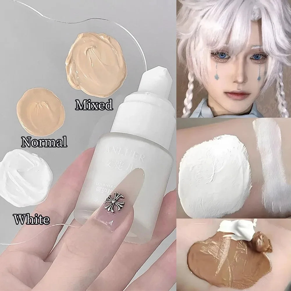White Liquid Foundation Full Coverage Matte Waterproof 30ml