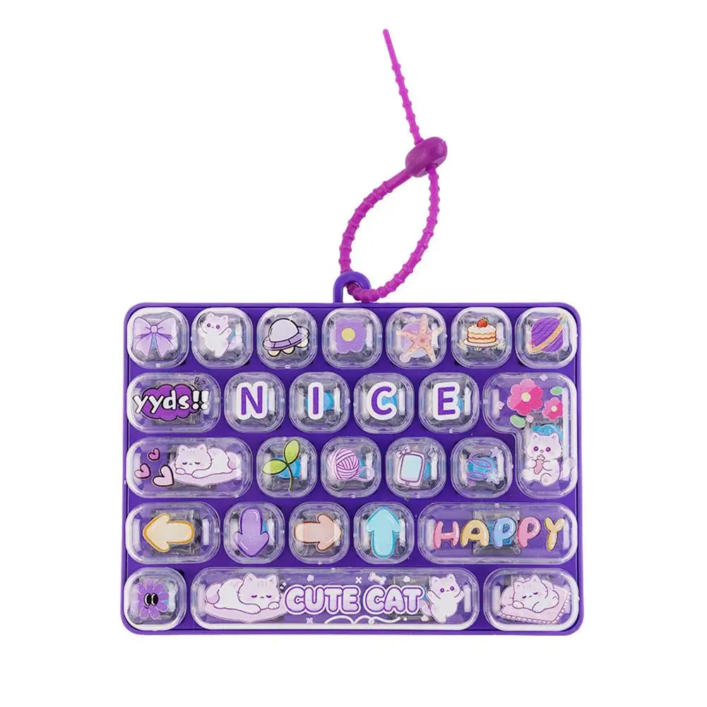 Mini Keyboard Fidget Toy – 26-Key Cute Animal Keychain