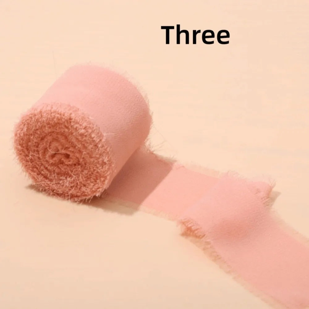 3-Roll Fringe Chiffon Ribbon – 5m DIY Wedding & Craft Décor