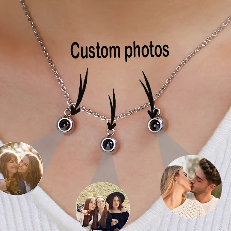 Custom Photo Projection Necklace | 316L Stainless Steel Pendant