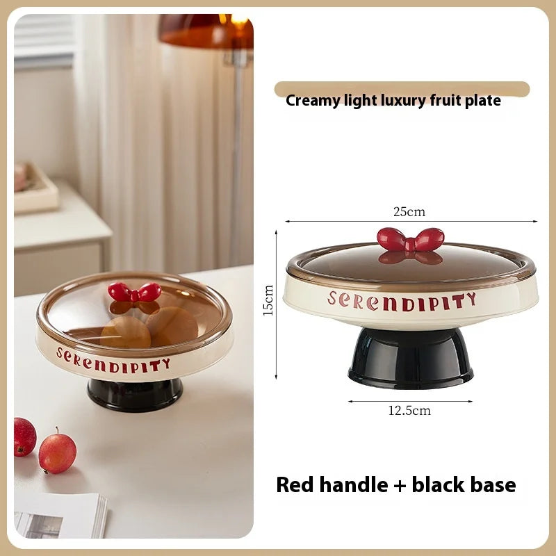 Elevated Fruit Bowl & Snack Tray with Lid – Colorful Organizer