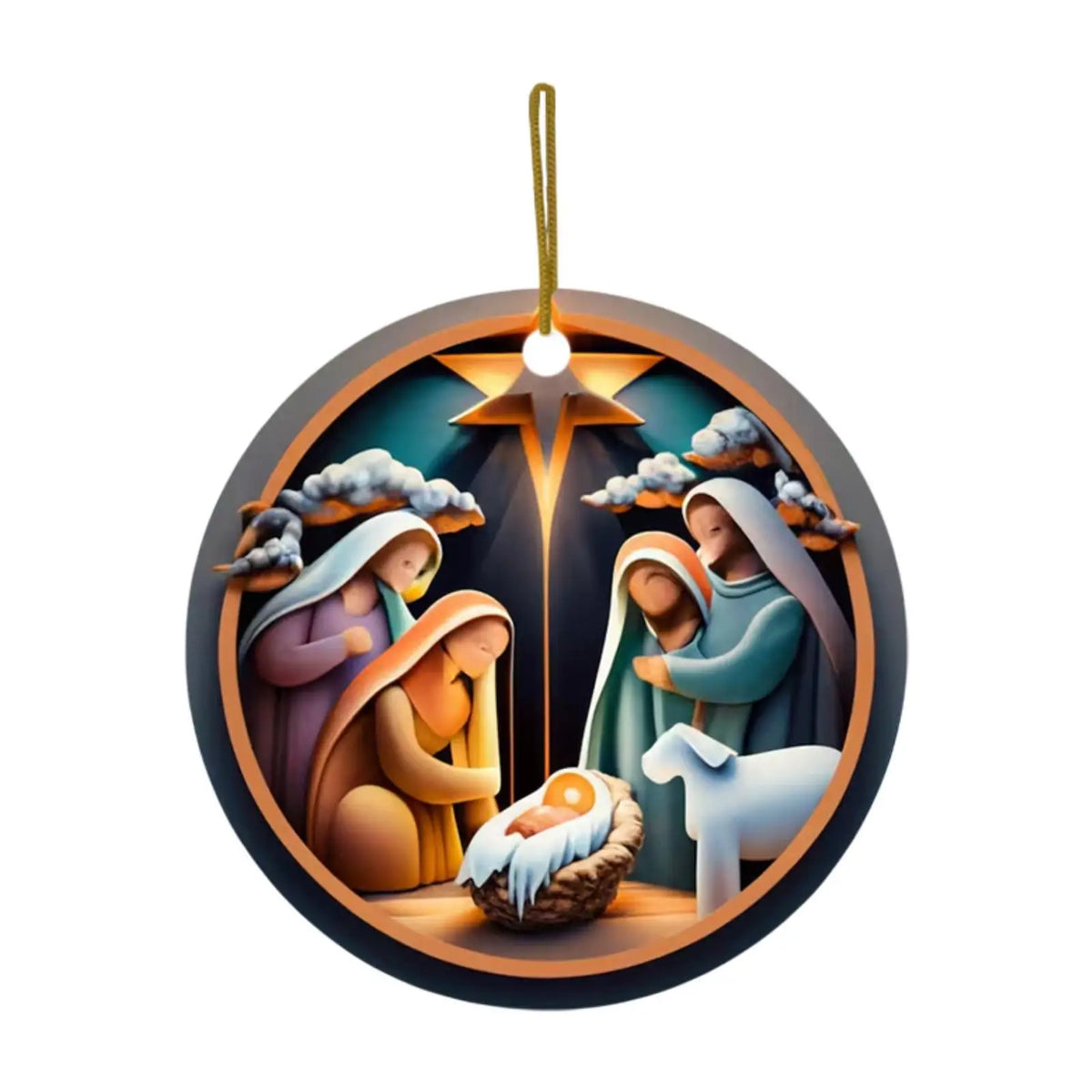Nativity Christmas Hanging Ornament – Acrylic Pendant 7.5cm