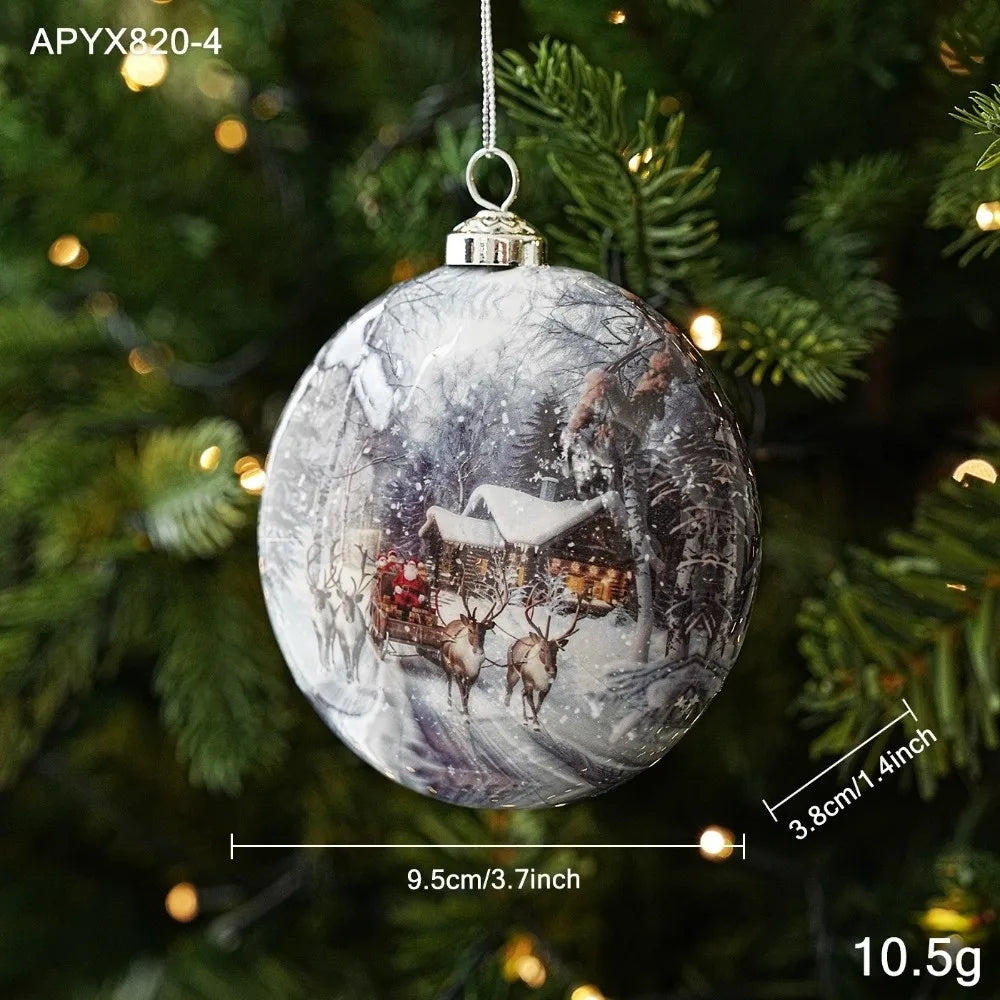 Vintage Flat Round Foam Christmas Ornaments – Paper Print Baubles
