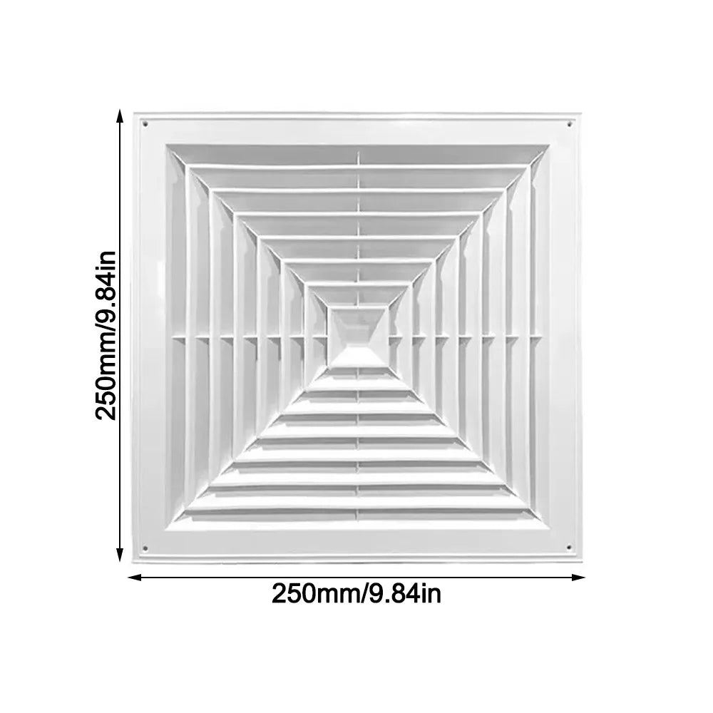 White Square Plastic Air Vent Grille | Silent Ventilation Cover