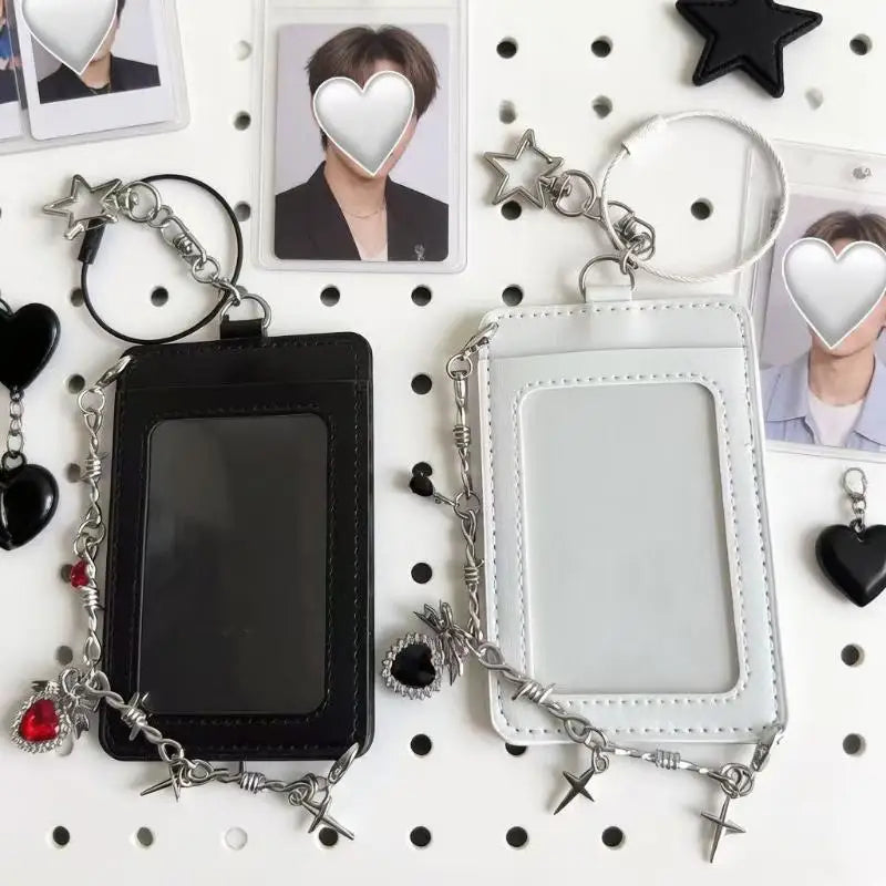 Kpop Photocard Holder PU Leather Keychain & Bag Charm
