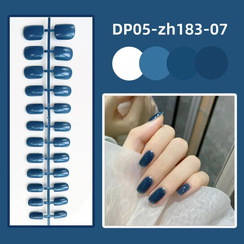 24-Pack Short Square Press-On Nails – Full Cover Solid Color