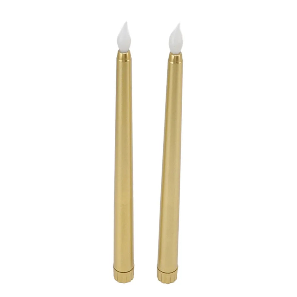 4-Pack Flameless LED Taper Candles – Warm Flickering Light