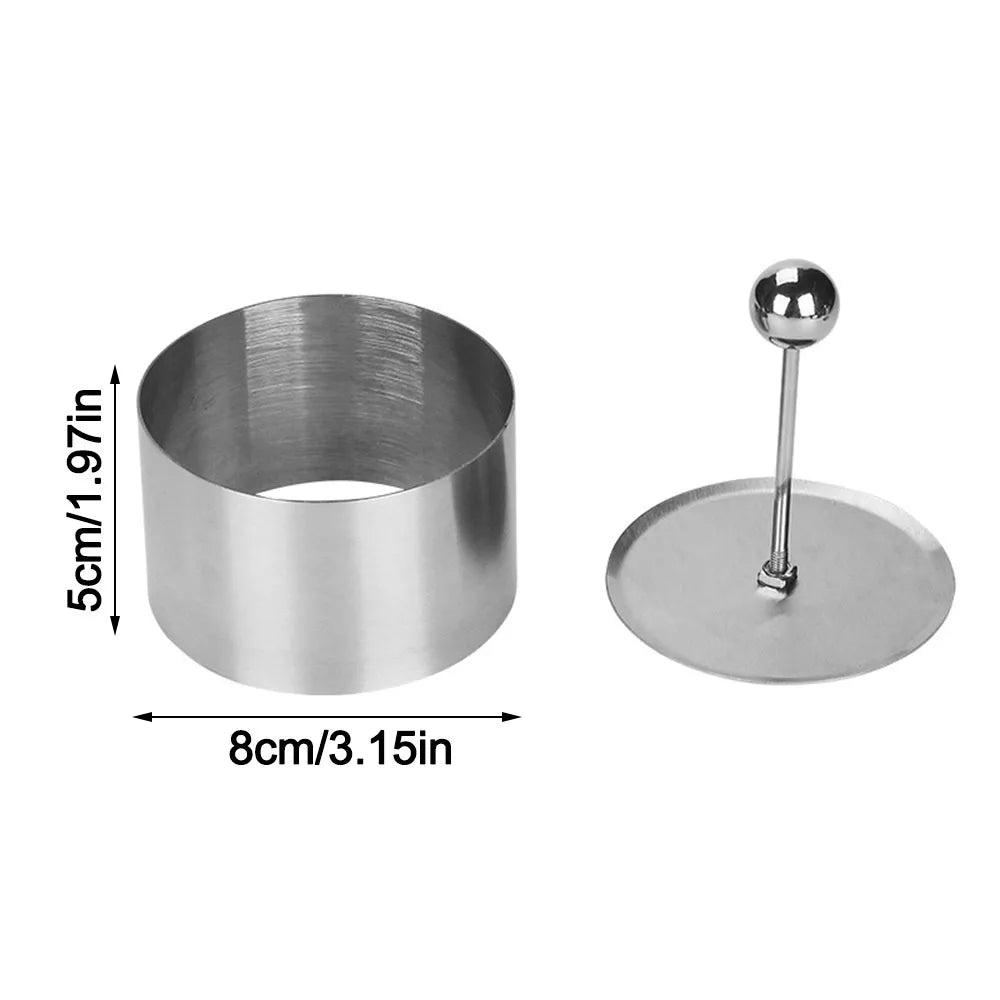 Stainless Steel Round Cake Mousse Ring Mold with Pusher