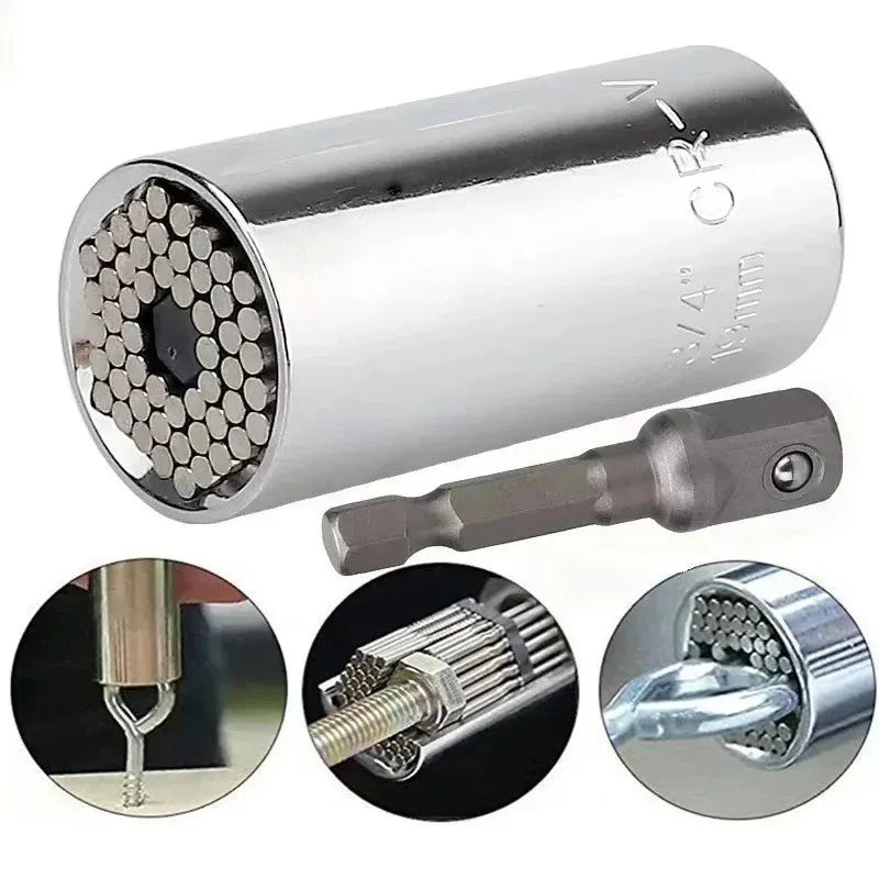 Universal Ratchet Socket Wrench Set 7mm–19mm | 2-Piece