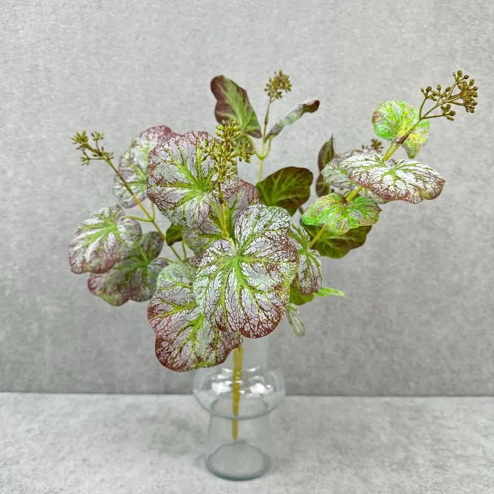 Faux Begonia Silk Leaf Branch – Multicolor Artificial Plant Decor