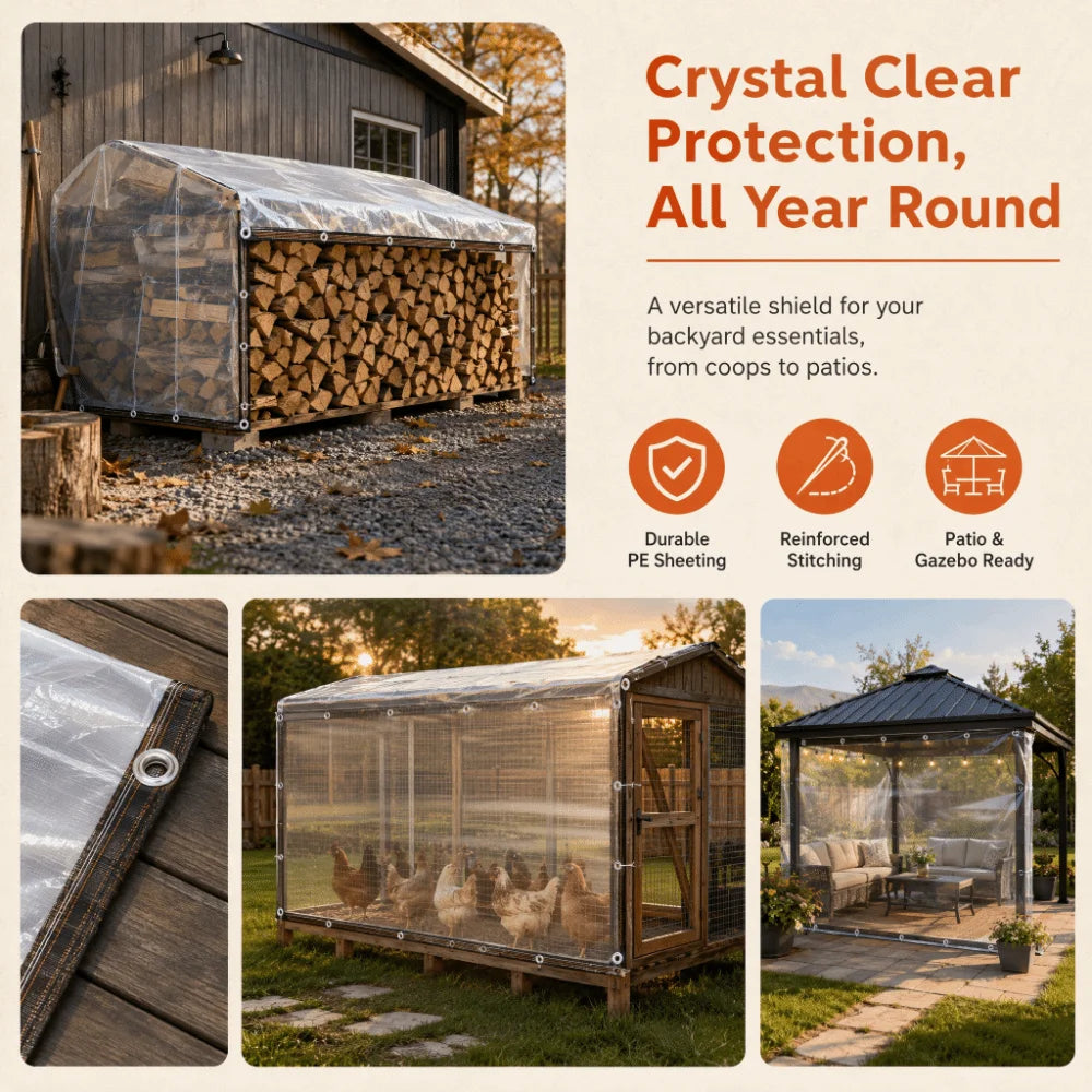 Semi-Transparent PE Chicken Coop Cover – Waterproof 2x3m