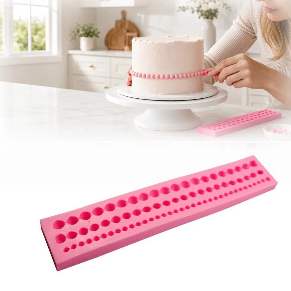 Silicone Pearl Fondant Mold – Cake Border & Cupcake Topper