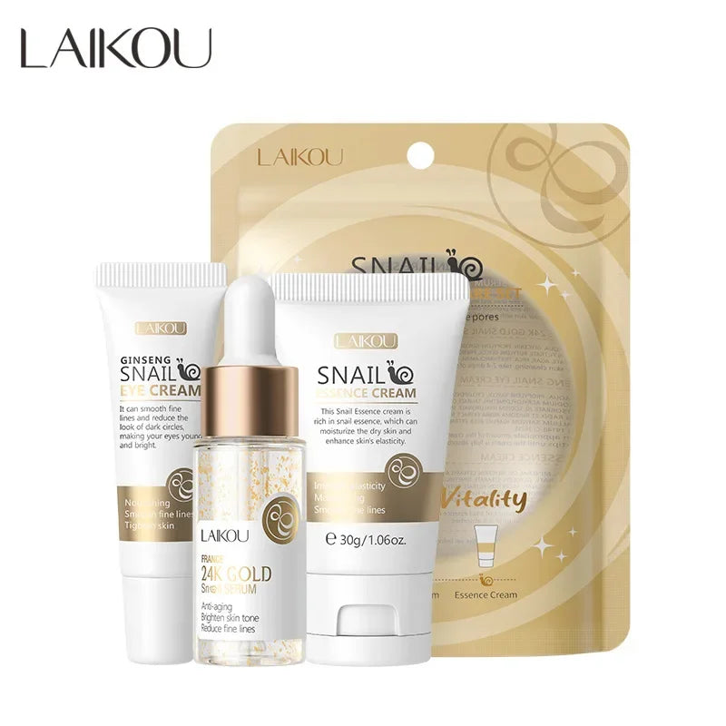 Vitamin C 24K Gold Sakura Skin Care Set – Cream, Serum & Eye Cream