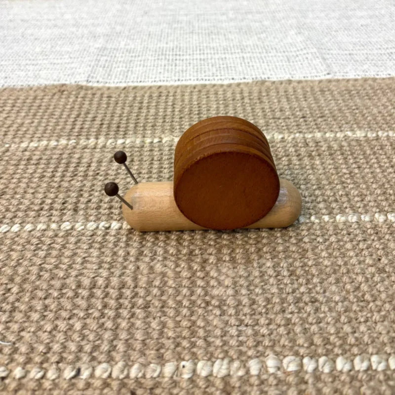 Wooden Snail Coaster & Trivet – Magnetic Heat Insulation Pad