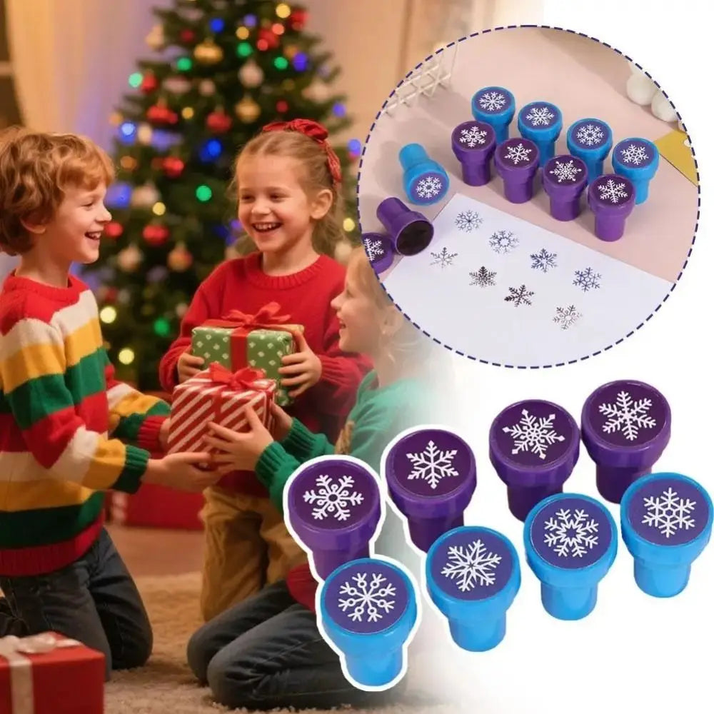 8-Piece Christmas Snowflake Stamp Set – Kids Holiday Crafts
