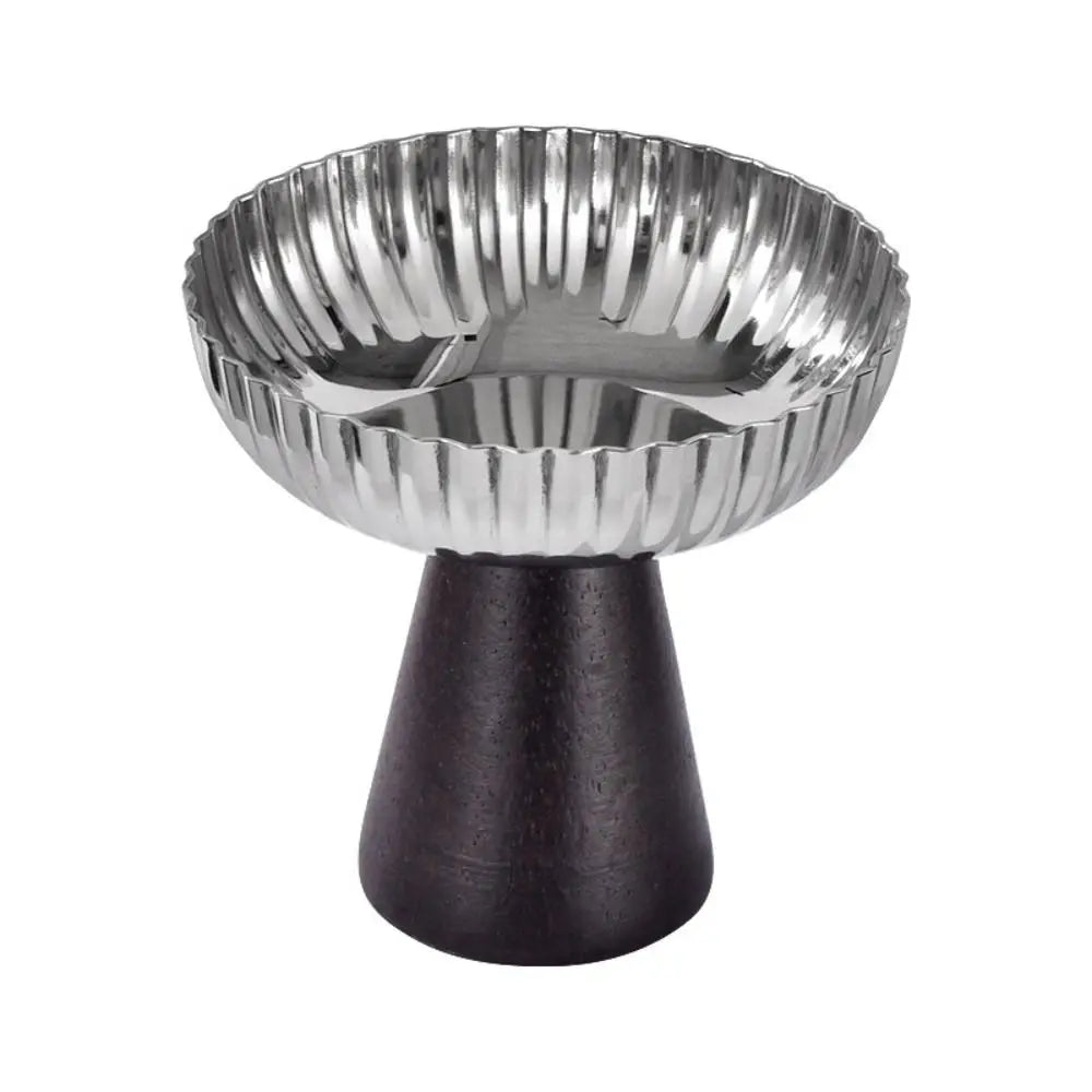 Stainless Steel Ice Cream Cup with Wooden Base | Dessert Bowl