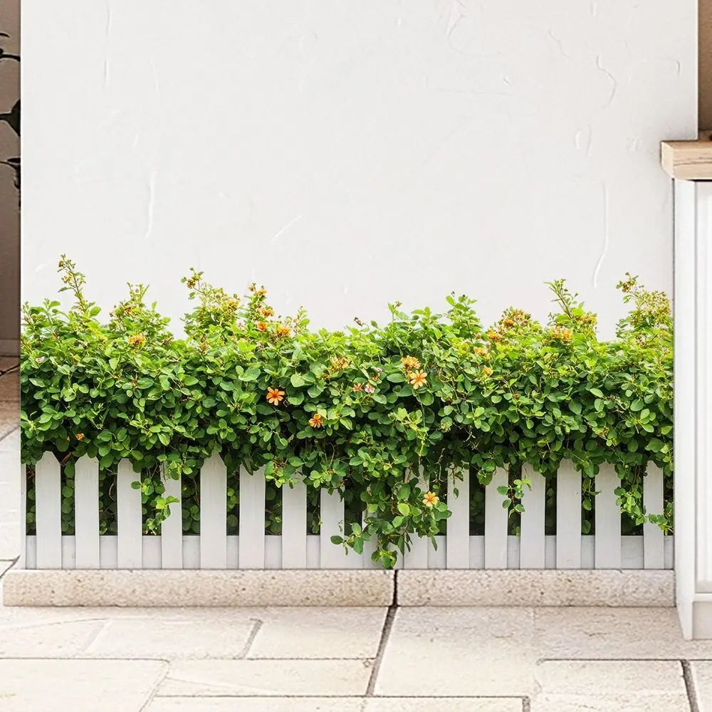 Multicolor Flower Fence Wall Sticker – Self-Adhesive Decal