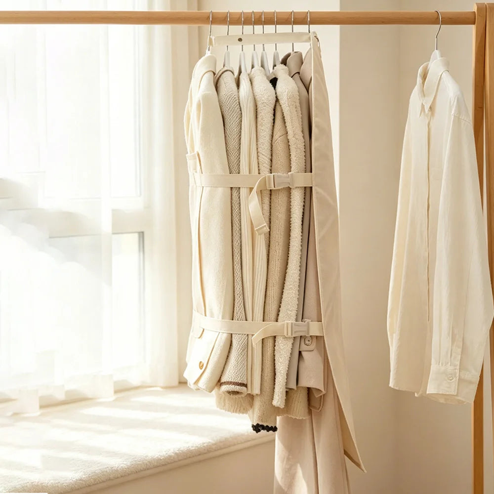 Adjustable Strap Garment Cover – Hanging Wardrobe Storage Bag