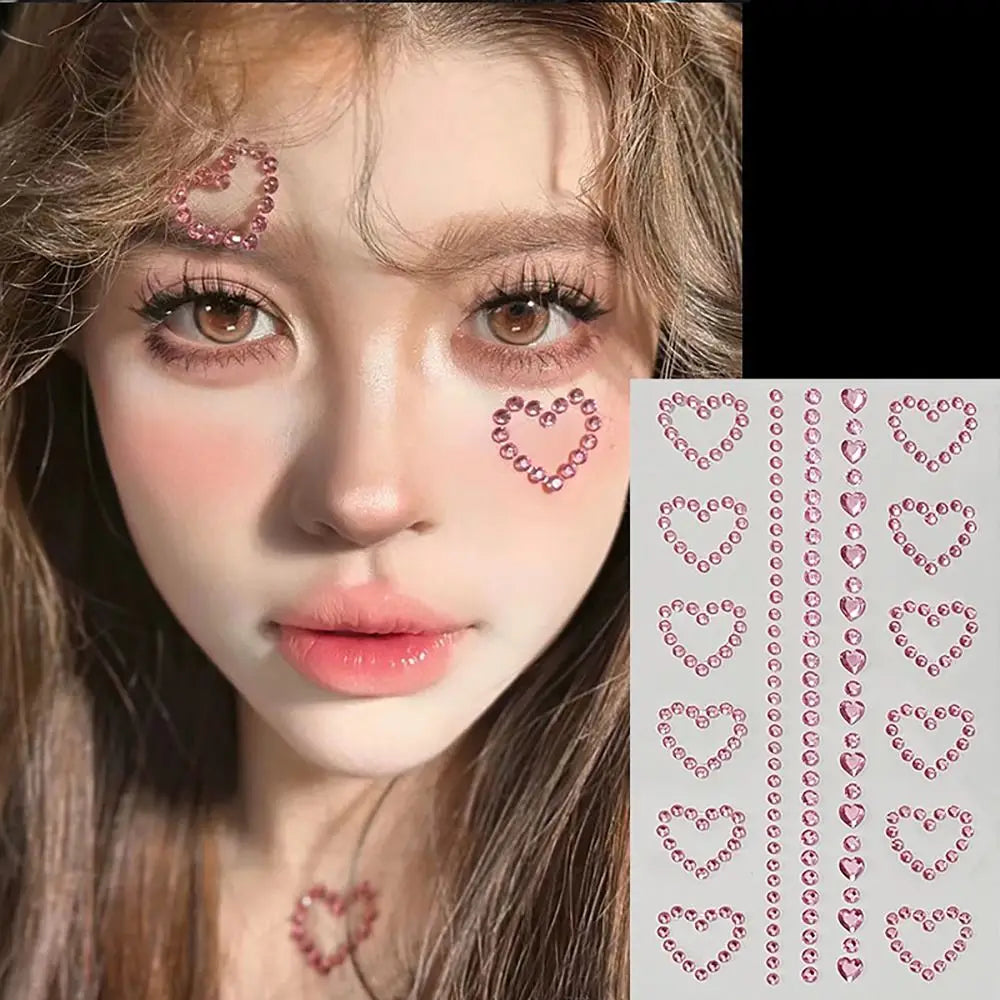 Face Gem Stickers – Butterfly Flower Star Heart Jewels