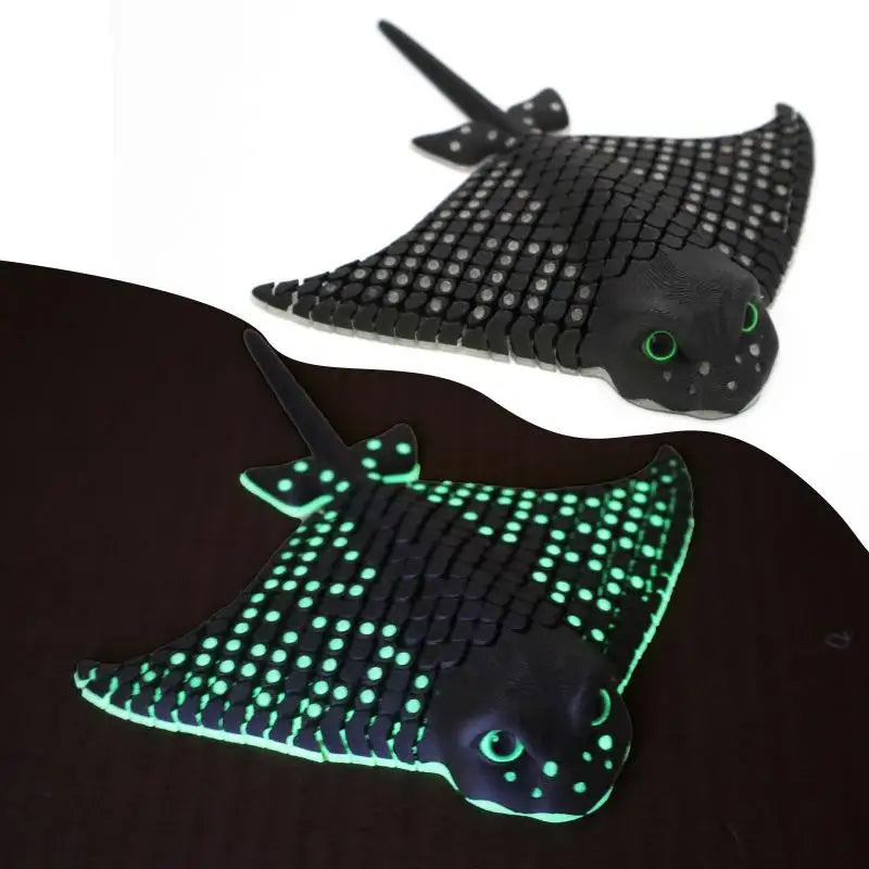 3D Printed Luminous Manta Ray Toy – Flexible Sea Creature Figurine
